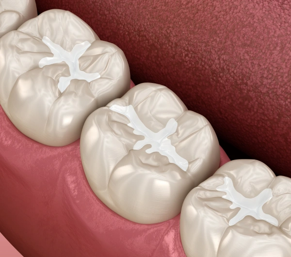 Dental sealants applied to teeth